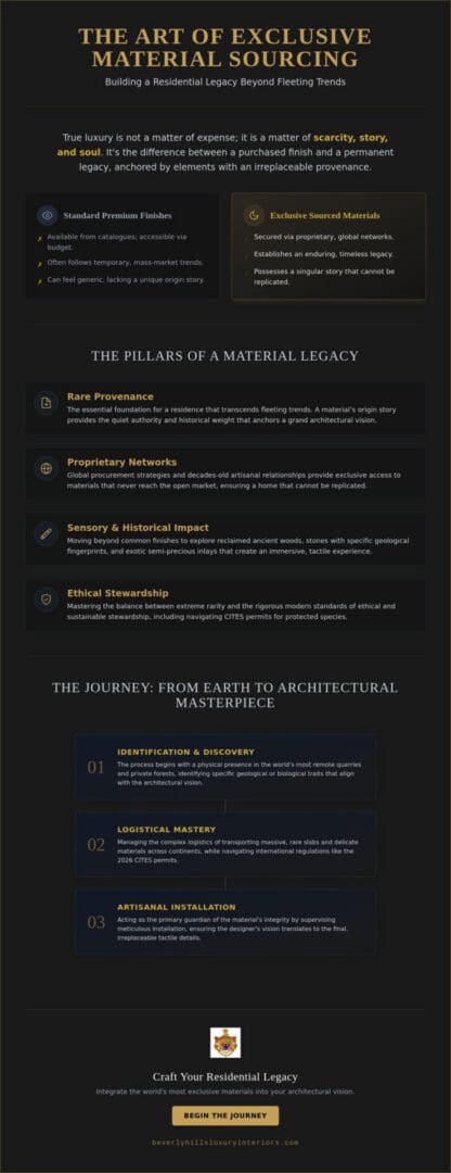 Exclusive Material Sourcing for Luxury Homes: The Art of Rare Provenance