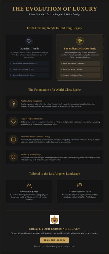 Los Angeles Luxury Home Interior Design: Defining the Billion Dollar Aesthetic in 2026